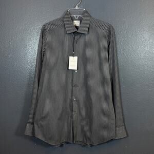 Bagutta 42-16.5 men’s gray long sleeve button up shirt made in Italy NEW